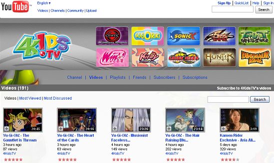 4Kids uploads Japanese Yu-Gi-Oh! episodes to YouTube - 4Kids YouTube Channel