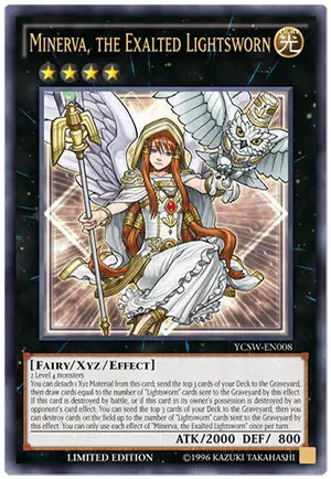 Ultra Rare version of the prize card: Minerva, the Exalted Lightsworn