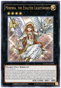 YCSW EN008 UR - Ultra Rare version of the Minerva, the Exalted Lightsworn prize card