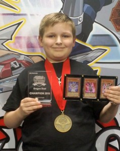 Tyler Hanson of Benbrook, TX, the YCS Las Vegas Dragon Duel Champion