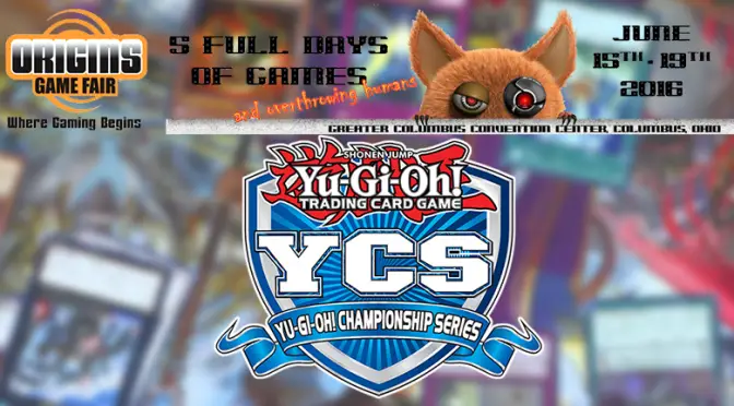 Konami will be holding a YCS event at Origins Game Fair