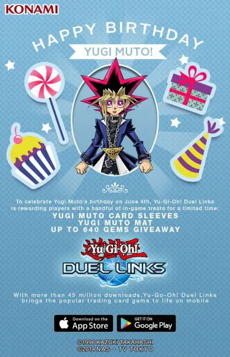 Yugi Muto's birthday Yu-Gi-Oh! Duel Links